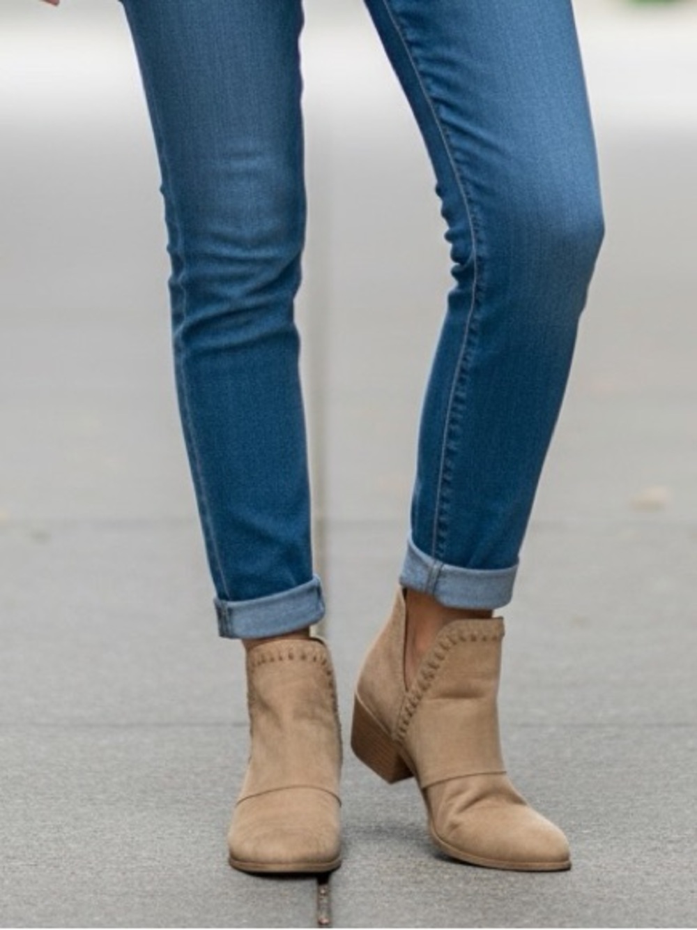 Rock & Candy Taupe Suede Ankle Booties Size 7.5
